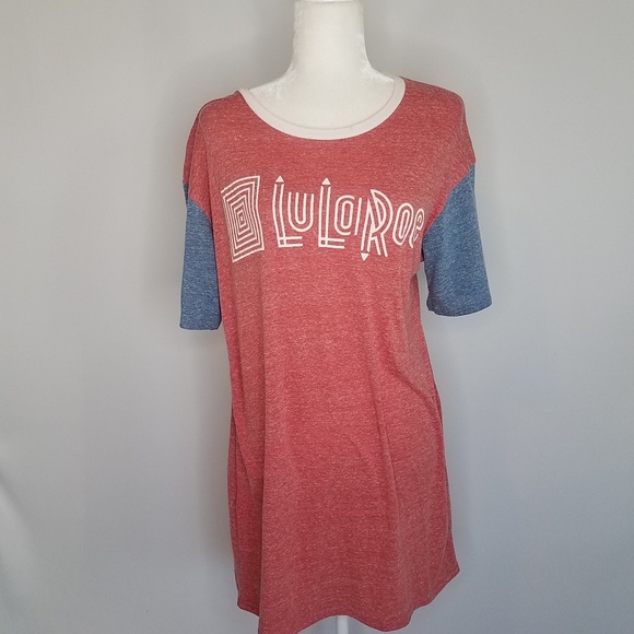 LuLaRoe Tops - LulaRoe Logo Long Tee Red, White & Blue Sz Medium
